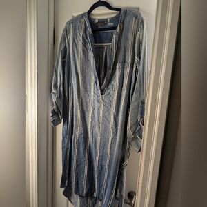 Luxology Blue and White Striped Tunic